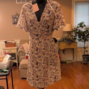 Missguided Purple Floral Midi Dress